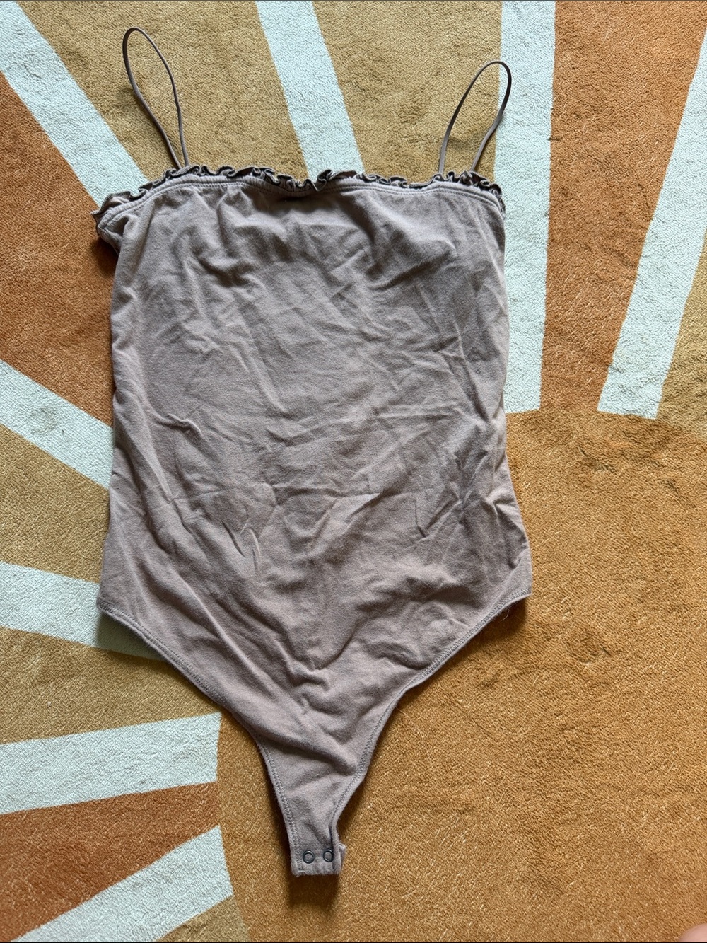 Abercrombie & Fitch Mauve Ribbed Spaghetti Strap Bodysuit